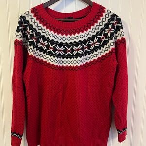Talbots Plus Women’s Snowflakes Nordic Pullover Sweater Size 1X